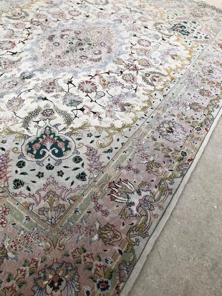 El Dokuma İpek Yün İran Tebriz Halı 210x150cm 002 - 4