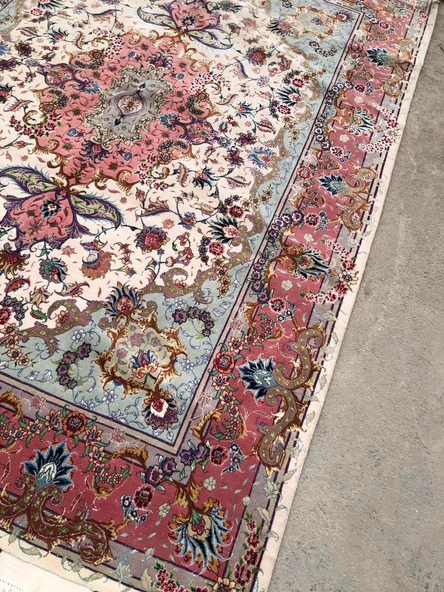 El Dokuma İpek Yün İran Tebriz Halı 218x148cm 004 - 9