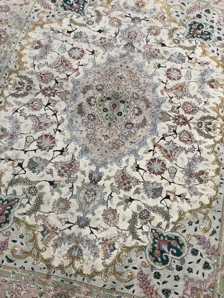 El Dokuma İpek Yün İran Tebriz Halı 210x150cm 002 - 2