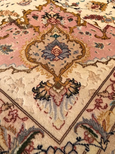 El Dokuma İpek Yün İran Tebriz Halı 300x200cm 007 - 3