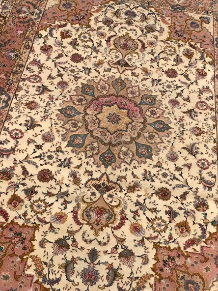 El Dokuma İpek Yün İran Tebriz Halı 300x200cm 001 - 2