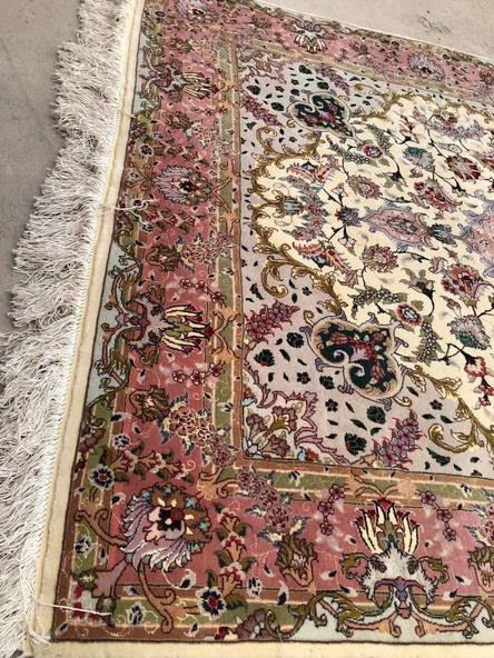 El Dokuma İpek Yün İran Tebriz Halı 210x150cm 003 - 8