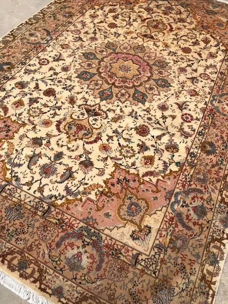 El Dokuma İpek Yün İran Tebriz Halı 300x200cm 007 - 2