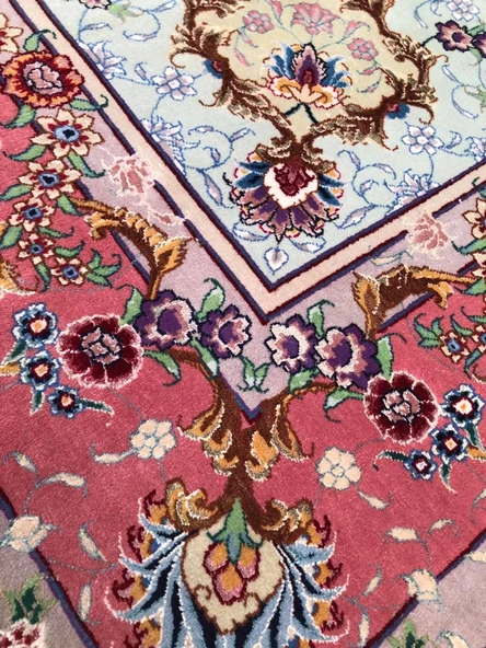 El Dokuma İpek Yün İran Tebriz Halı 218x148cm 004 - 4