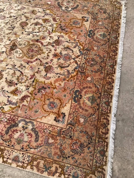 El Dokuma İpek Yün İran Tebriz Halı 300x200cm 007 - 7