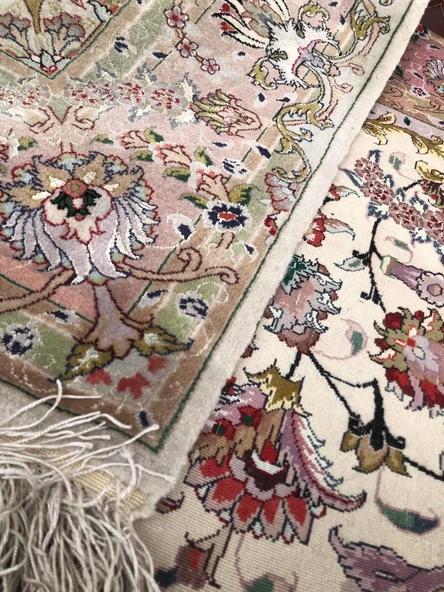 El Dokuma İpek Yün İran Tebriz Halı 300x200cm 001 - 8