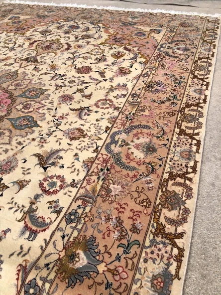 El Dokuma İpek Yün İran Tebriz Halı 300x200cm 001 - 5