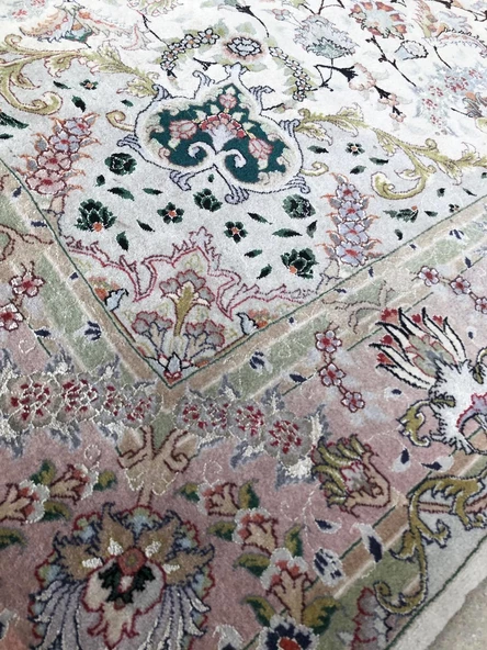El Dokuma İpek Yün İran Tebriz Halı 210x150cm 002 - 3