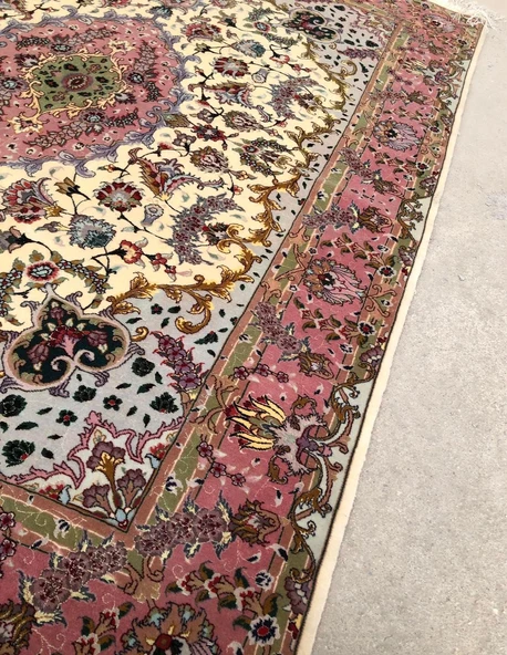 El Dokuma İpek Yün İran Tebriz Halı 210x150cm 003 - 5