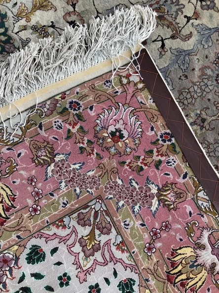 El Dokuma İpek Yün İran Tebriz Halı 210x150cm 002 - 8