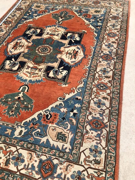El Dokuma İpek Yün İran Tebriz Halı 292x200cm 008 - 7