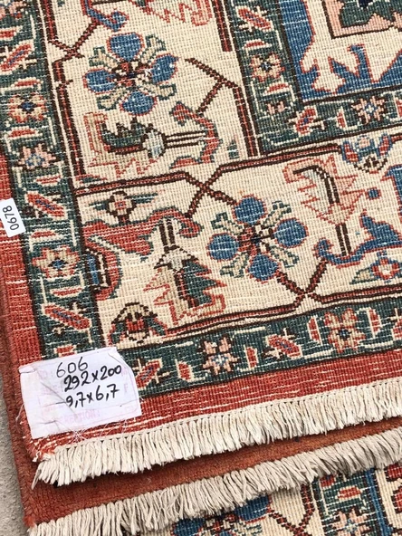 El Dokuma İpek Yün İran Tebriz Halı 292x200cm 008 - 11