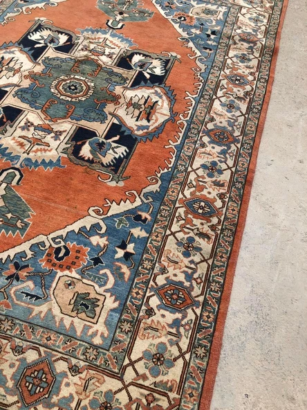 El Dokuma İpek Yün İran Tebriz Halı 292x200cm 008 - 9