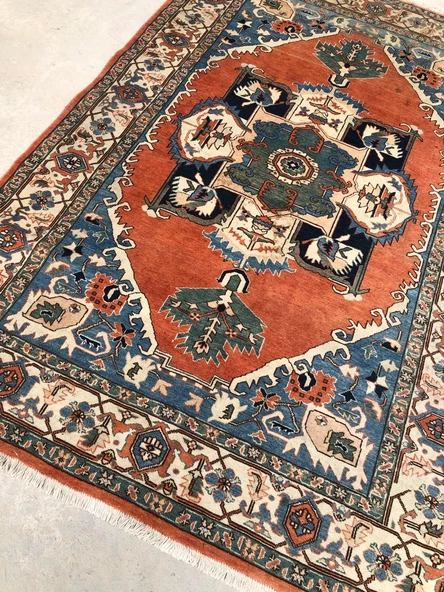 El Dokuma İpek Yün İran Tebriz Halı 292x200cm 008 - 3
