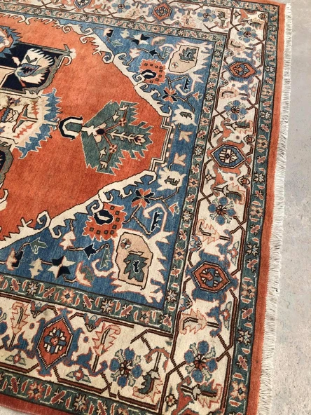 El Dokuma İpek Yün İran Tebriz Halı 292x200cm 008 - 10