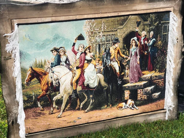 Veda Temalı Halı Tablo 123x93cm - İran Tebriz Halı Kilim Tablo 002 - 7