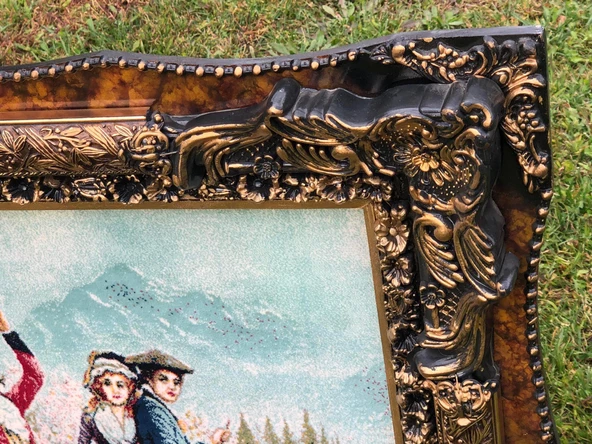 Veda Temalı Halı Tablo 123x93cm - İran Tebriz Halı Kilim Tablo 002 - 5