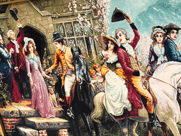 Veda Temalı Halı Tablo 123x93cm - İran Tebriz Halı Kilim Tablo 002 - 6