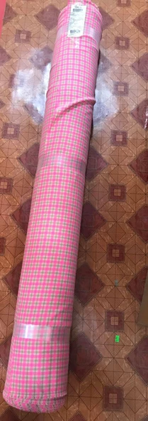 Ekoseli Pembe Kumaş 1,40x33,45 Metre - 5