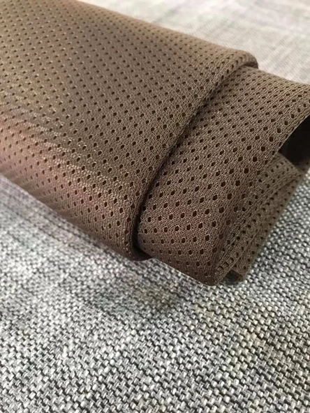 Airfile Kumaş - Kuş Gözü Döşemelik Kahverengi Fileli Kumaş - Resim 4