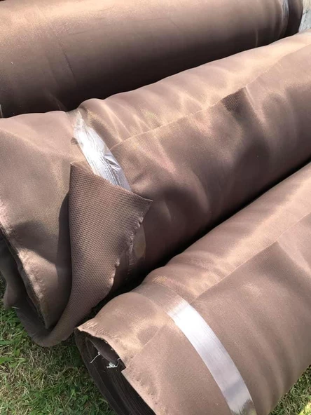 Airfile Kumaş - Kuş Gözü Döşemelik Kahverengi Fileli Kumaş - Resim 6