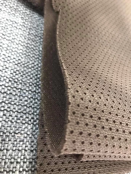 Airfile Kumaş - Kuş Gözü Döşemelik Kahverengi Fileli Kumaş - Resim 3