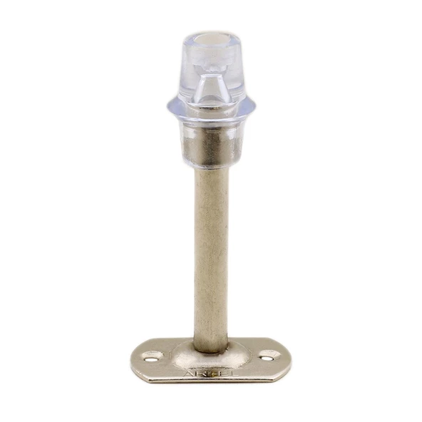 Kapı Stoperi Tamponu 10 cm Krom Metal Kapı Durdurucu Tutucu Vidalı Kapı Stopu Silikonlu - 5
