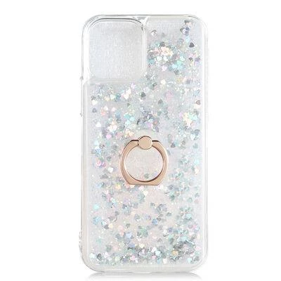 Apple iPhone 13 Kılıf Sulu Simli Akışkan Silikon - 6