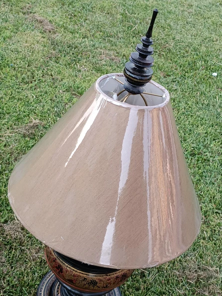 Fil Motifli Ahşap Abajur 95cm - 3