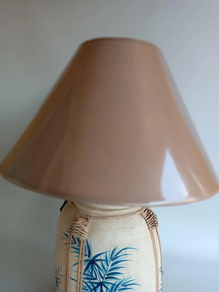 Çiçek Motifli Ahşap Abajur 63 cm - 3
