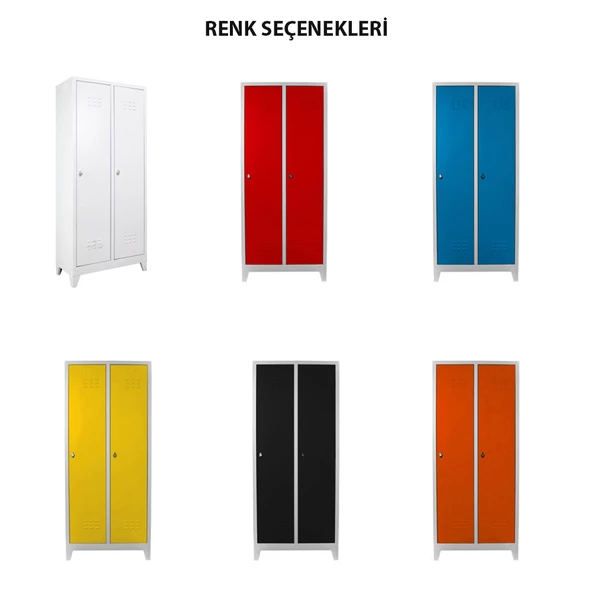 Jessan Ofis 2 li Standart Soyunma Dolabı Gri-Siyah - 4