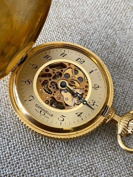 Bulova Caravelle İskelet Kadran Vintage Cep Saati 2.El (Eksikli) - 2