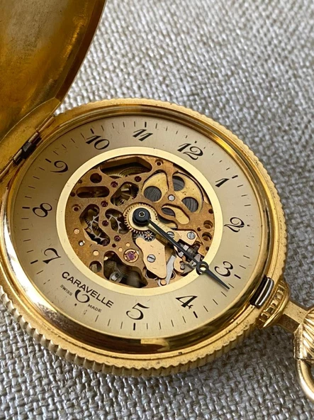 Bulova Caravelle İskelet Kadran Vintage Cep Saati 2.El (Eksikli) - 3