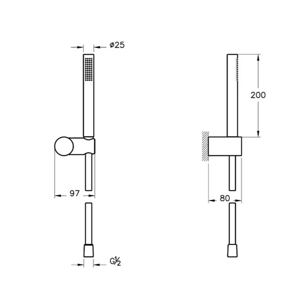 VitrA Origin Pure 1F El Duşu Takımı Fırçalı Nikel A4554334 - 2