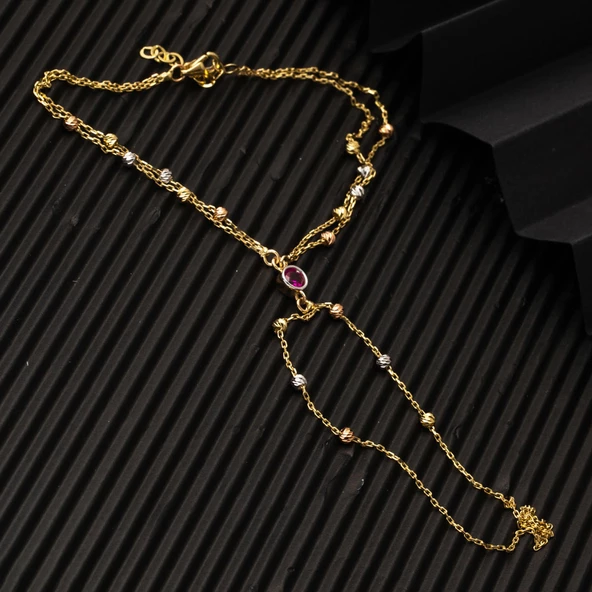 14 Ayar Top Altınlı Şahmeran Bileklik - Resim 4