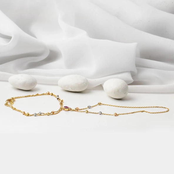 14 Ayar Top Altınlı Şahmeran Bileklik - Resim 3