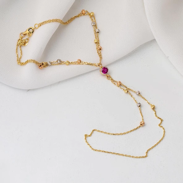 14 Ayar Top Altınlı Şahmeran Bileklik - Resim 5