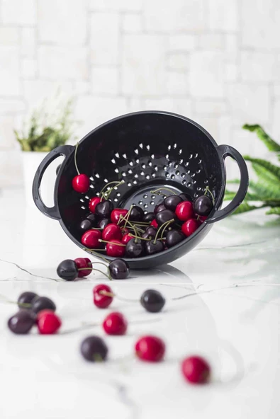 Akrilik Siyah Makarna Süzgeçi & Sebze Meyve Süzgeçi - 2