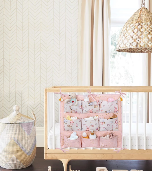Buti Baby Beşik Kenarı Düzenleyici Organizer Oyuncak Kutusu 9 Gözlü Pembe 104287