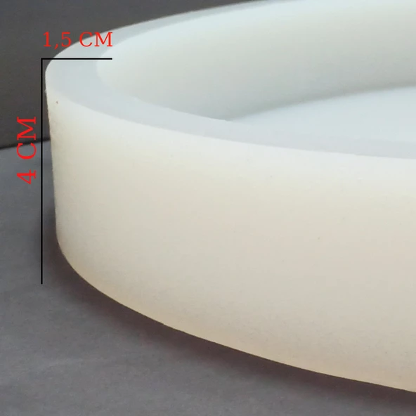 EPOKSİ REÇİNE SİLİKON KALIP MEGA BOY YUVARLAK SEHPA SAAT KALIBI 50 CM ÇAP x 4 CM DERİNLİK HB3000800 - 2