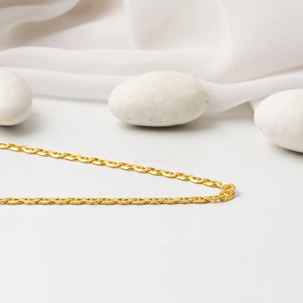 14 Ayar Mariner Altın Zincir - 60 cm - Resim 3