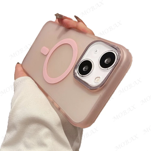 Apple iPhone 14 Kılıf Mat Kadifemsi Special Edition PC Magsafe Kapak - 5