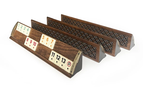 Helena Wood Art VIP Oymalı Masif Ahşap Okey Takımı Begonya - 6