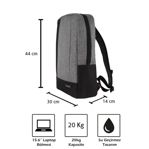 Vegmann VG-020 15,6 inç Notebook Uyumlu Laptop Çantası Bilgisayar Sırt Çantası - 2