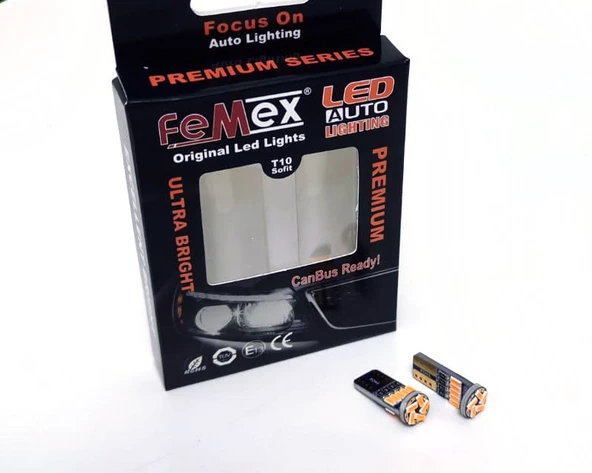 FEMEX Premium 15smd Mini T10 Led Ampul Parlak Turuncu