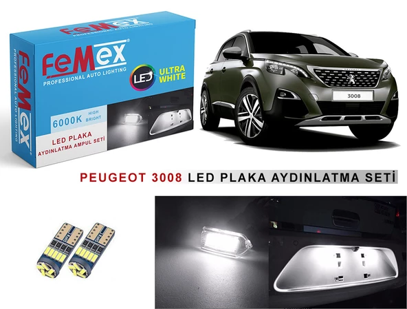 Peugeot 3008 Led Plaka Aydınlatması Ampulu T10 LED