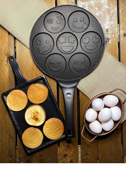 Özlife Granit Yüz Emojili Pankek Tava 28 cm