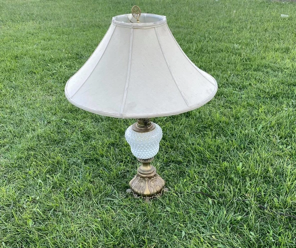 Beyaz Porselen Gövde Antika Abajur 80cm - 8