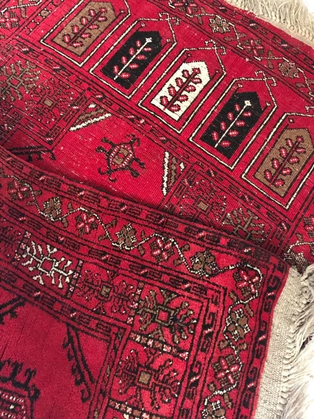 Afgan El Dokuma Kilim Seccade 130x73 - Yaşlı Halı Seccade - 8