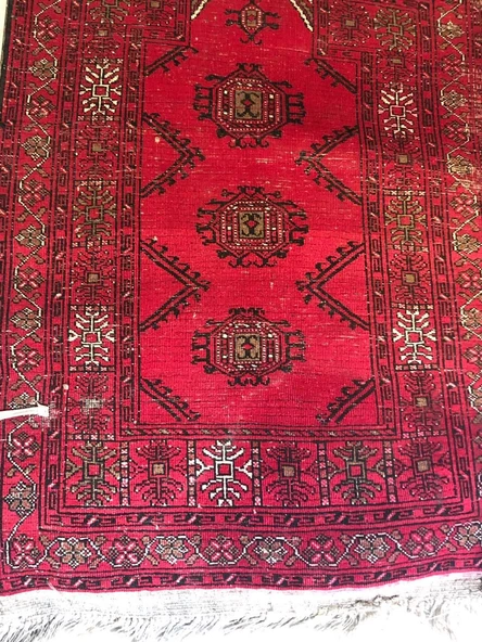 Afgan El Dokuma Kilim Seccade 130x73 - Yaşlı Halı Seccade - 10